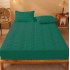 Husã matlasatã tip topper din bumbac satinat, 180x200cm + 2 fete de perna 50x70cm,  VERDE SMARALD