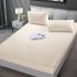 Husa de pat din Catifea cu Elastic cu 2 fete de perna 180x200 Crem HSCJ01