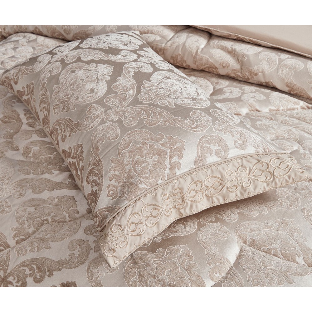 Set Lenjerie Jacquard cu Elastic + Pilota + Perna Tip Puisor, Pat 2 Persoane, 7 Piese,PJQ4-ELASTIC SET LENJERIE JAQURD + PILOTA