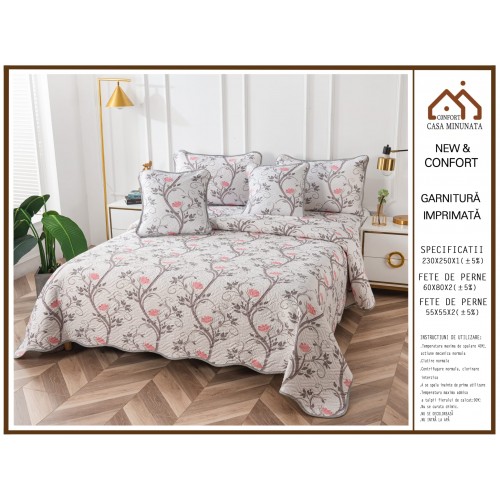 Cuvertura de pat, 5 piese, 230X250 CM, (BUMBAC 100%),CUV5PP25