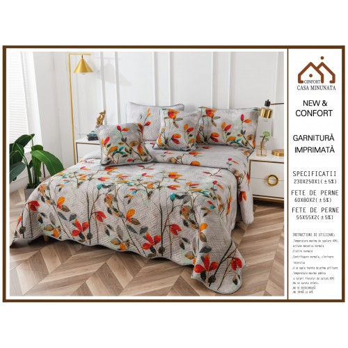 Cuvertura de pat, 5 piese, 230X250 CM, (BUMBAC 100%),CUV5PP26