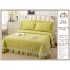Cuvertura pat dublu din Bumbac Finet cu Broderie, 4 PIESE, VERNIL , CBUP14