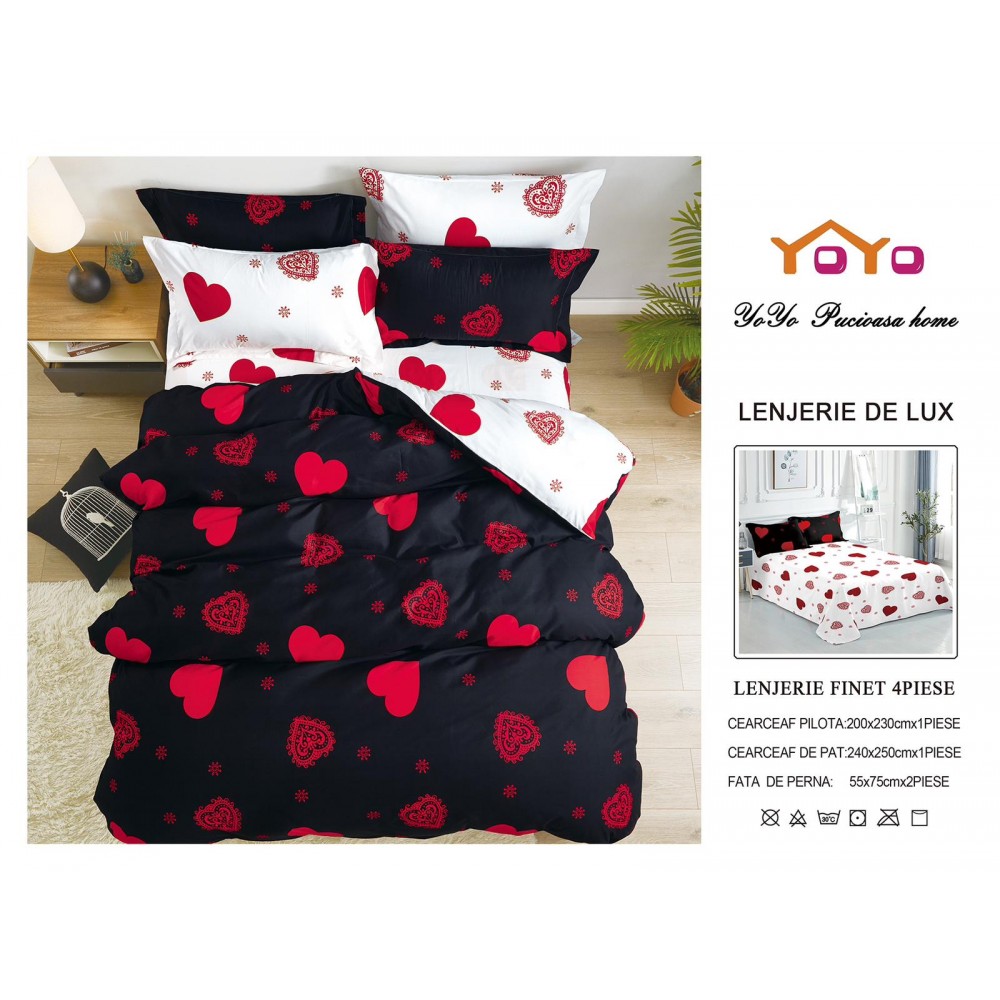 Lenjerie de pat 4 Piese Bumbac finetat OTP1 Oferta Trio