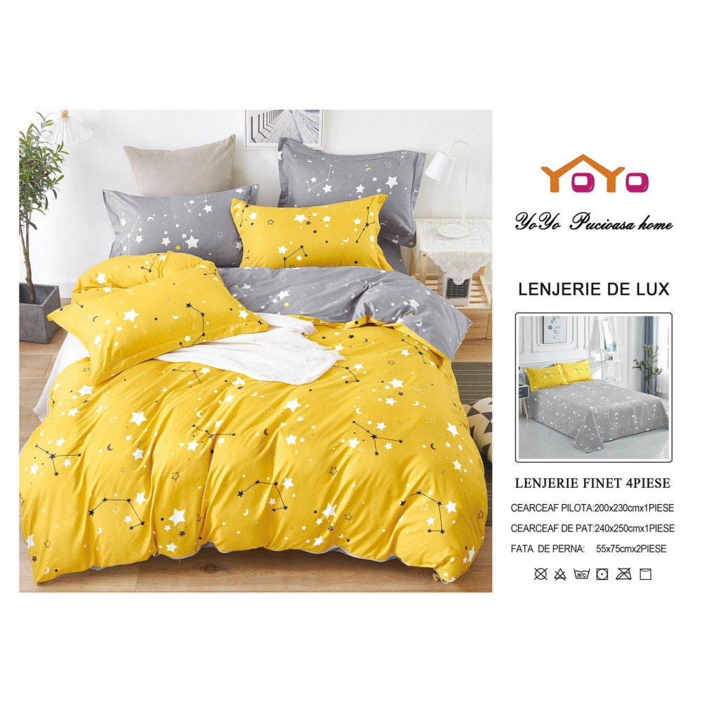 Lenjerie de pat 4 Piese Bumbac finetat OTP4 Oferta Trio
