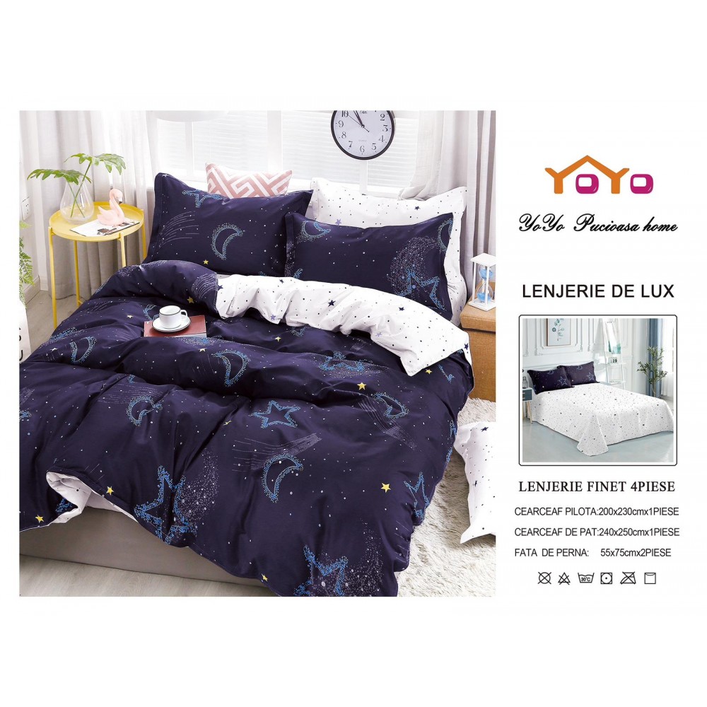 Lenjerie de pat 4 Piese Bumbac finetat OTP6 Oferta Trio