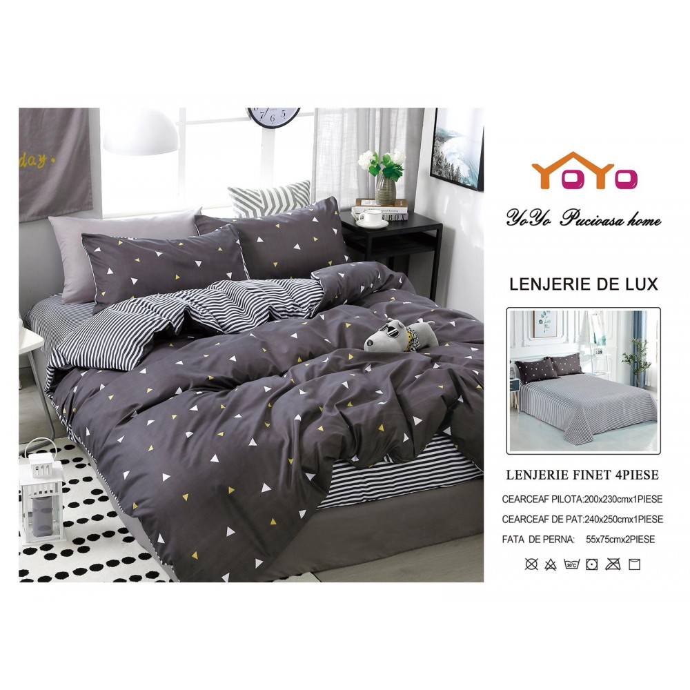 Lenjerie de pat 4 Piese Bumbac finetat OTP11 Oferta Trio