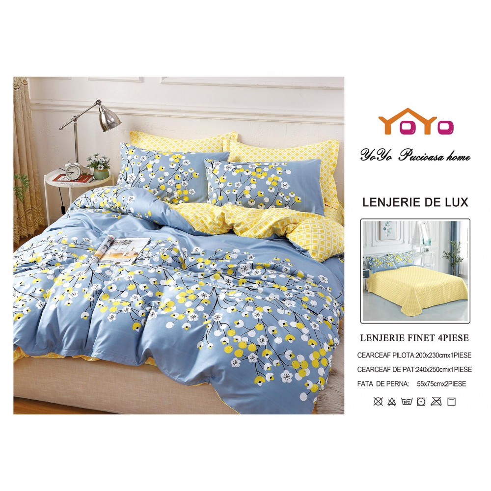 Lenjerie de pat 4 Piese Bumbac finetat OTP16 Oferta Trio