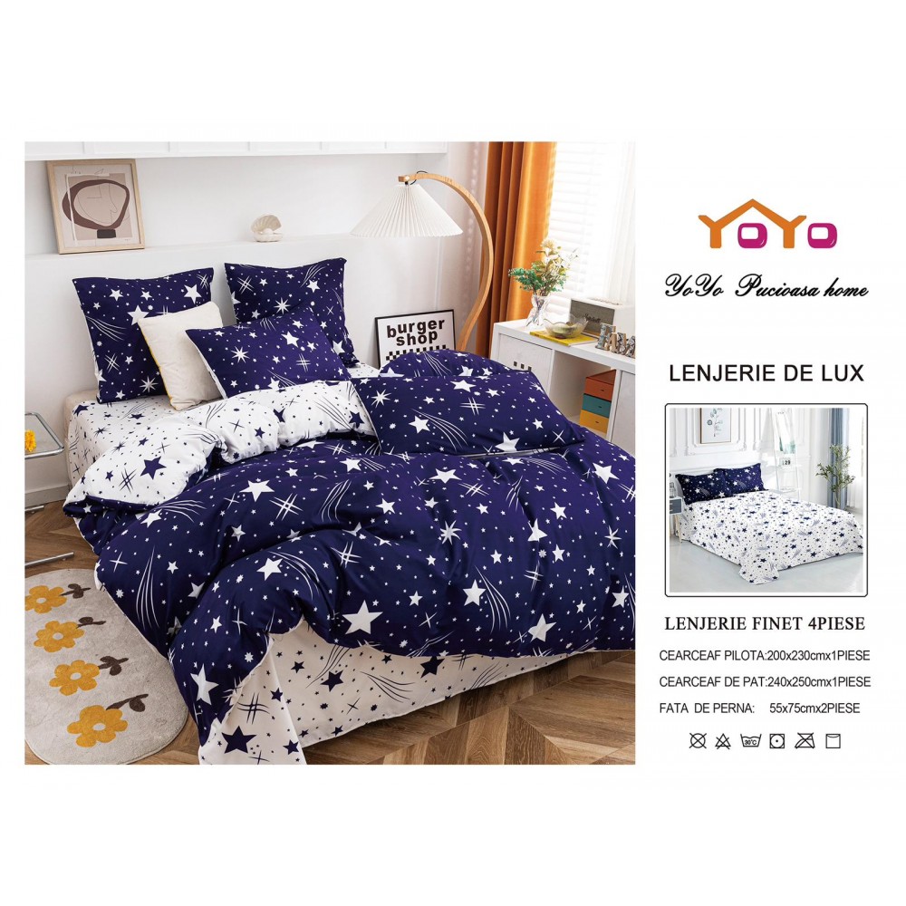 Lenjerie de pat 4 Piese Bumbac finetat OTP18 Oferta Trio