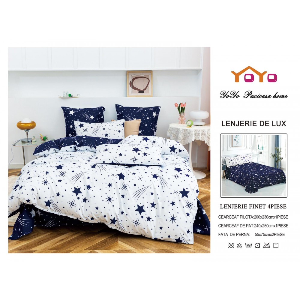 Lenjerie de pat 4 Piese Bumbac finetat OTP21 Oferta Trio