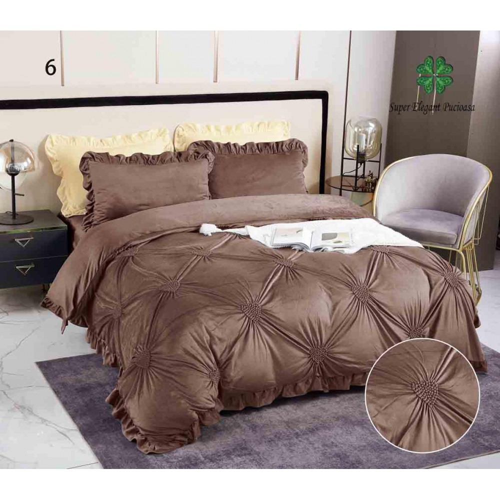 Set pat Luxury 4 Piese din Catifea LC4P5 LENJERII CATIFEA 4 PIESE