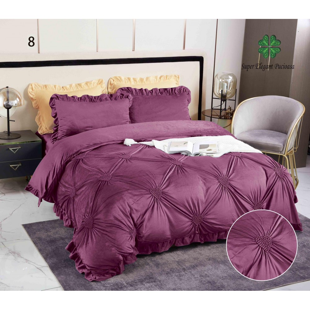 Set pat Luxury 4 Piese din Catifea LC4P7 LENJERII CATIFEA 4 PIESE