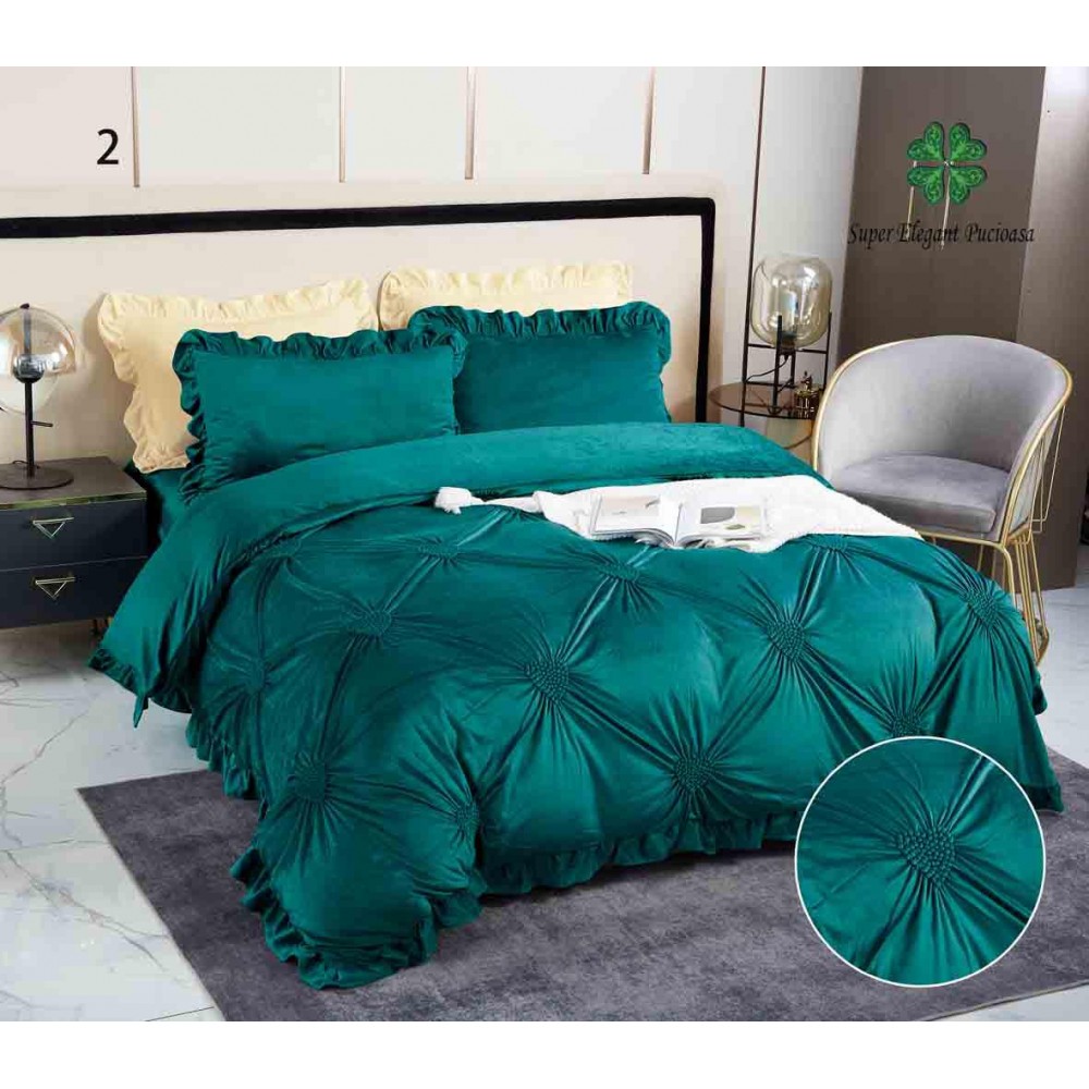 Set pat Luxury 4 Piese din Catifea LC4P8 LENJERII CATIFEA 4 PIESE