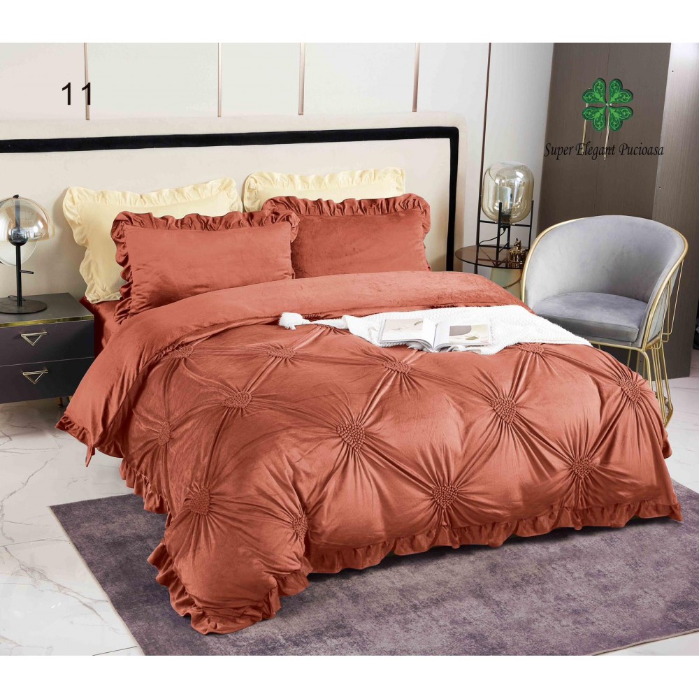 Set pat Luxury 4 Piese din Catifea LC4P10 LENJERII CATIFEA 4 PIESE