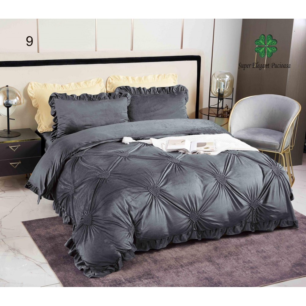 Set pat Luxury 4 Piese din Catifea LC4P12 LENJERII CATIFEA 4 PIESE