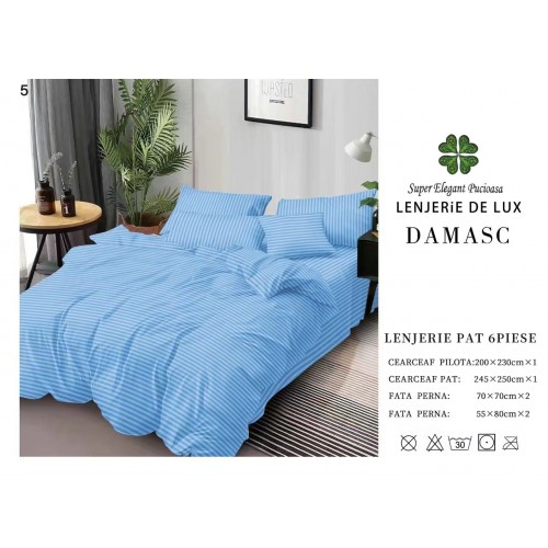 Lenjerie din Damasc - 6 Piese - Pat Dublu -DMP3