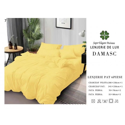 Lenjerie din Damasc - 6 Piese - Pat Dublu -DMP6