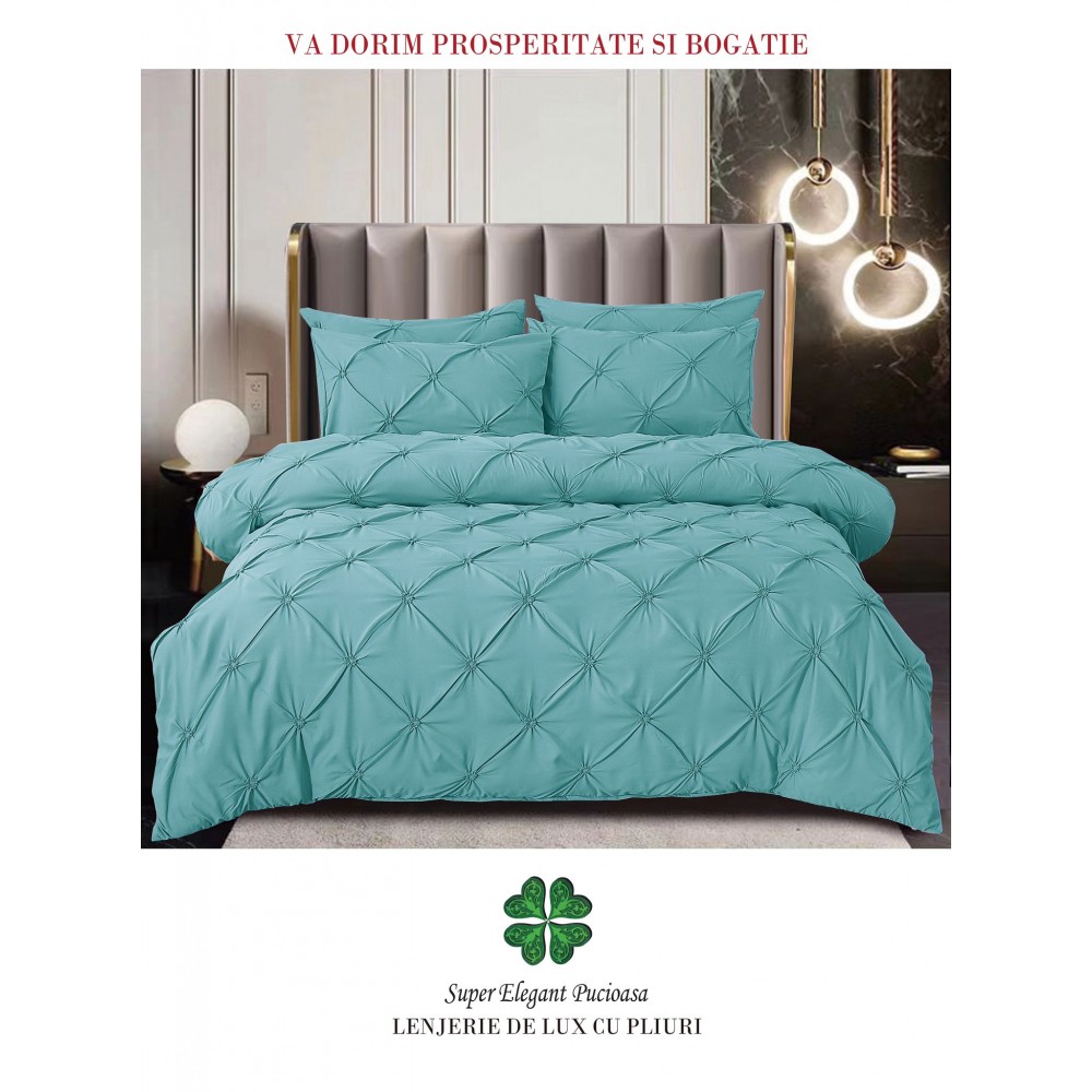 Lenjerie Pat Simpla, Bumbac Finet Premium, LF6PPPY19 Lenjerii finet 6 piese uni pliuri 3d