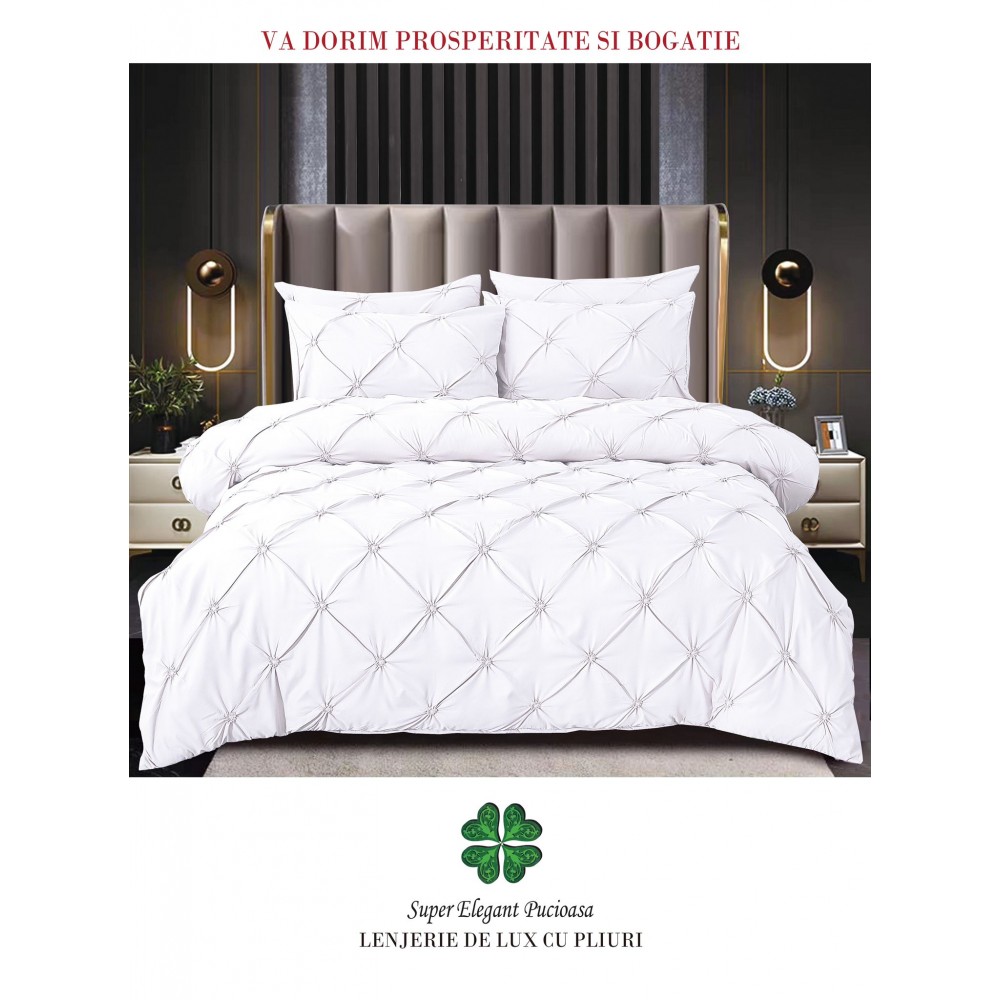 Lenjerie Pat Simpla, Bumbac Finet Premium, LF6PPPY26 Lenjerii finet 6 piese uni pliuri 3d