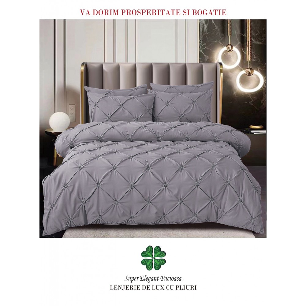 Lenjerie Pat Simpla, Bumbac Finet Premium, LF6PPPY27 Lenjerii finet 6 piese uni pliuri 3d