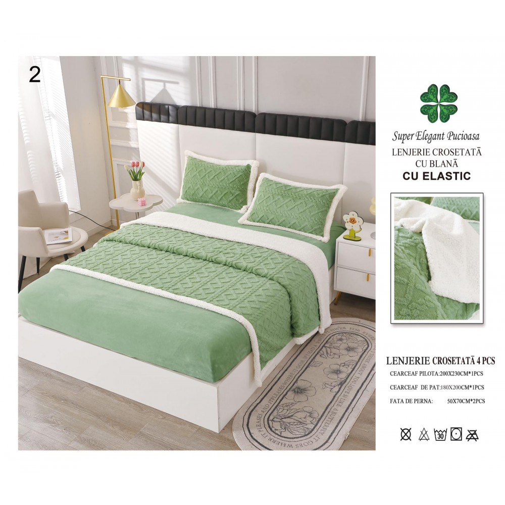 Lenjerie de pat TIP TRICOTAJ cu elastic LCTP1