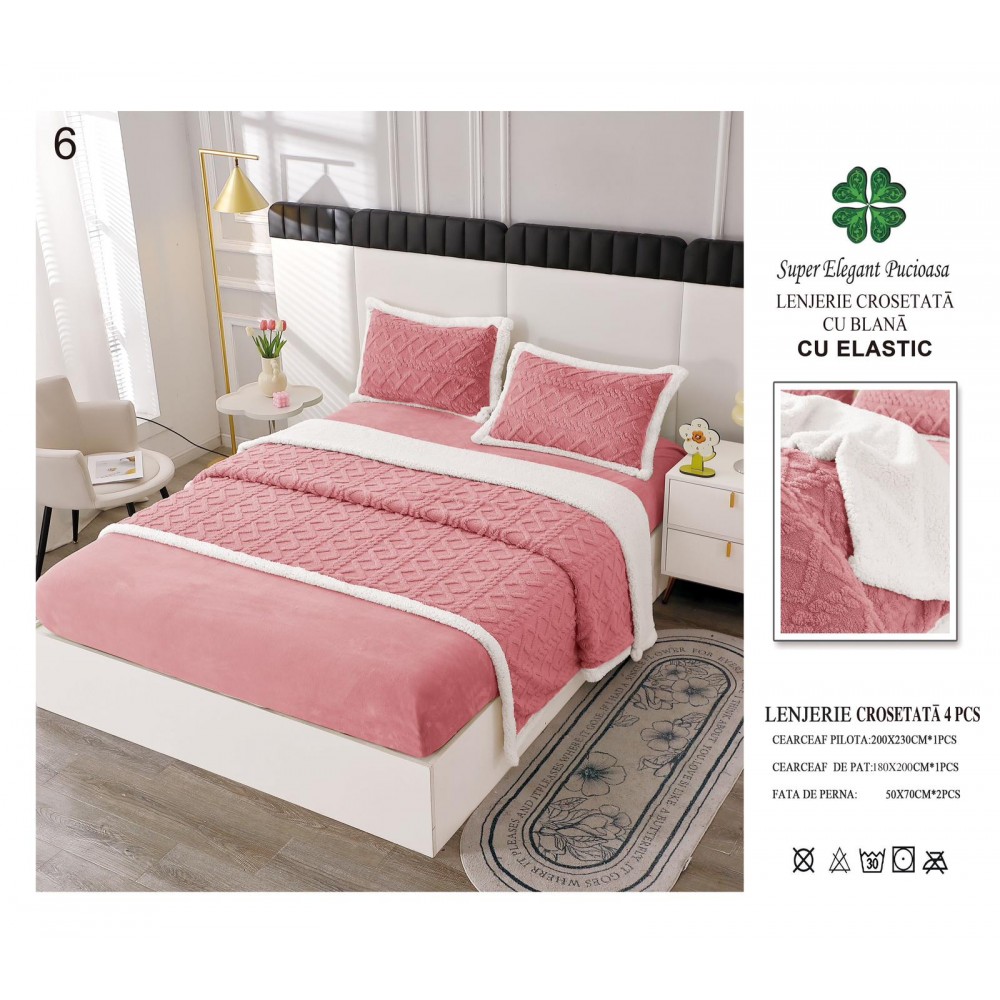 Lenjerie de pat TIP TRICOTAJ cu elastic LCTP4 LENJERII COCOLINO TIP TRICOTAJ CU ELASTIC