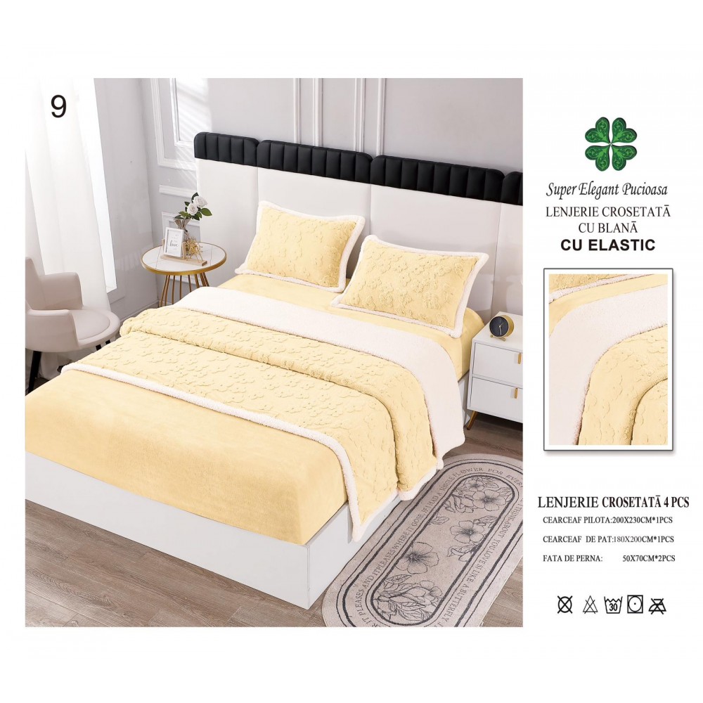 Lenjerie de pat TIP TRICOTAJ cu elastic LCTP6 LENJERII COCOLINO TIP TRICOTAJ CU ELASTIC