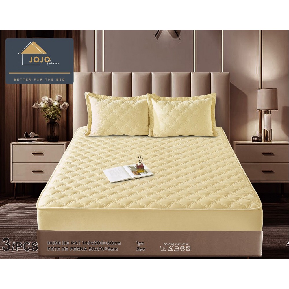 Huse/Topper pentru saltea cu elastic 140x200 HTJ1401 Huse catifea TOPPER pt saltea cu elastic 140x200