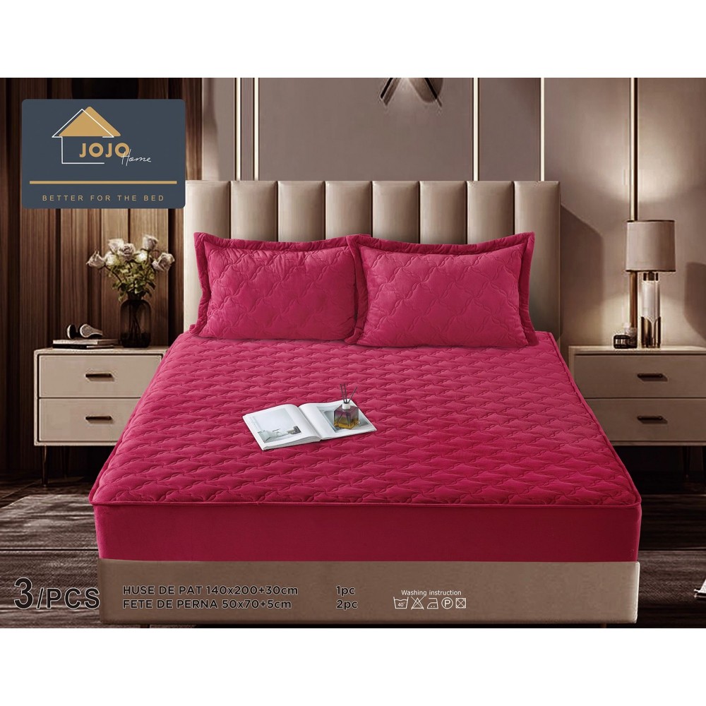Huse/Topper pentru saltea cu elastic 140x200 HTJ1402 Huse catifea TOPPER pt saltea cu elastic 140x200