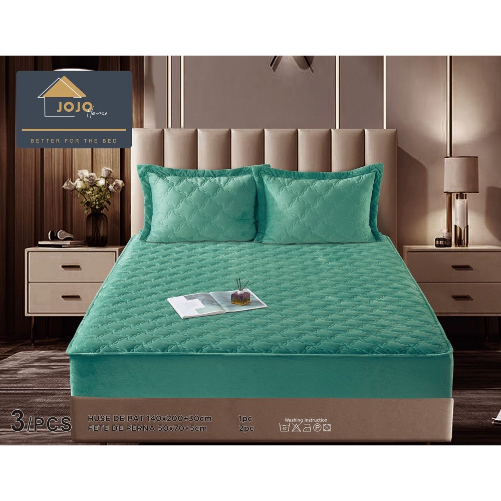 Huse/Topper pentru saltea cu elastic 140x200 HTJ1403 Huse catifea TOPPER pt saltea cu elastic 140x200