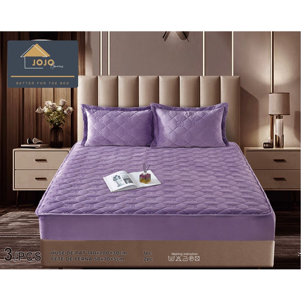 Huse/Topper pentru saltea cu elastic 140x200 HTJ1405 Huse catifea TOPPER pt saltea cu elastic 140x200