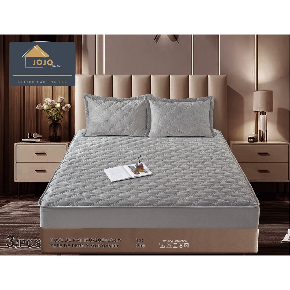 Huse/Topper pentru saltea cu elastic 140x200 HTJ1411 Huse catifea TOPPER pt saltea cu elastic 140x200