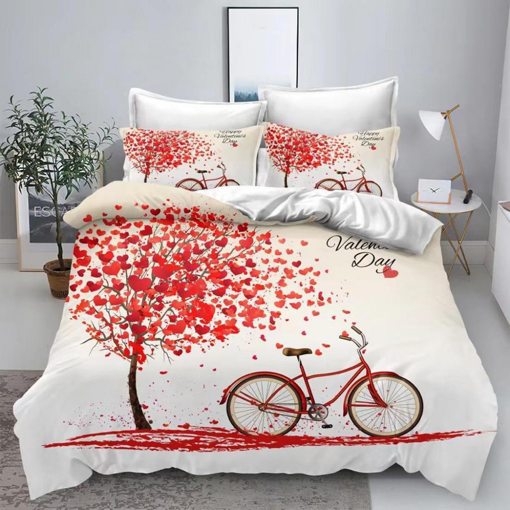 Lenjerie pat dublu, Bumbac Finet Superior, 6 Piese, Bumbac Finet, 3D, YO3D-48 LENJERII DIN FINET 6 PIESE 3D