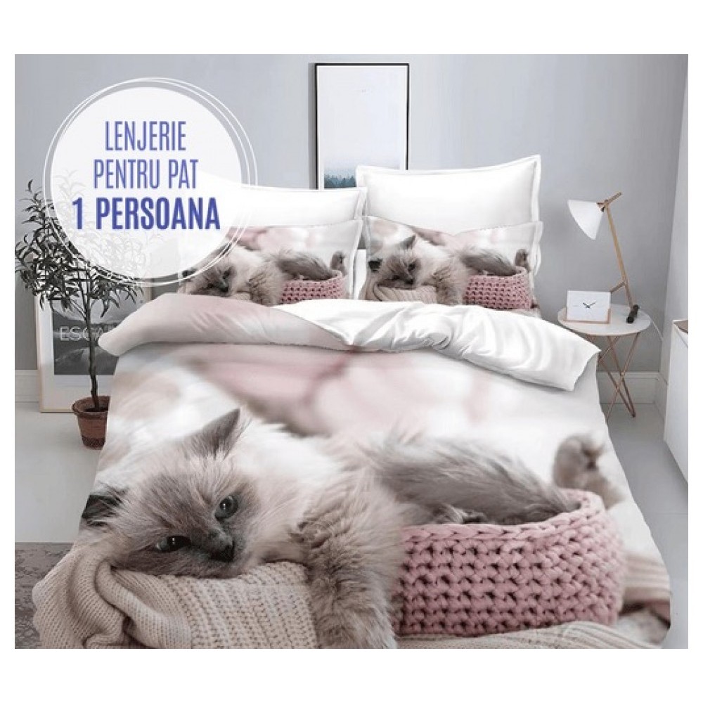 Lenjerie Pat 1 persoana FINET Y1P7 LENJERII DIN FINET 4 PIESE  /  1 PERSOANA PREMIUM