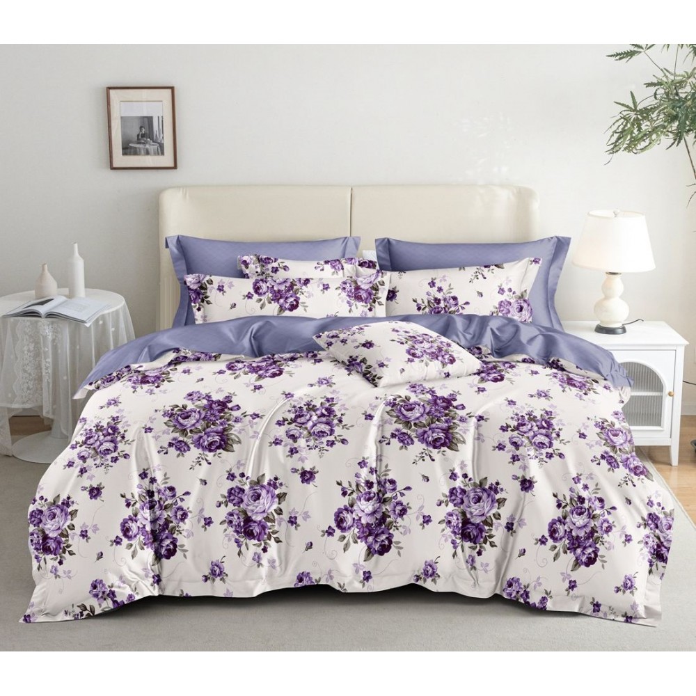 Lenjerie de Pat din Finet cu 2 Fete, 6 Piese, Pat 2 Persoane, LF6DOU7 1 + 1 Gratis