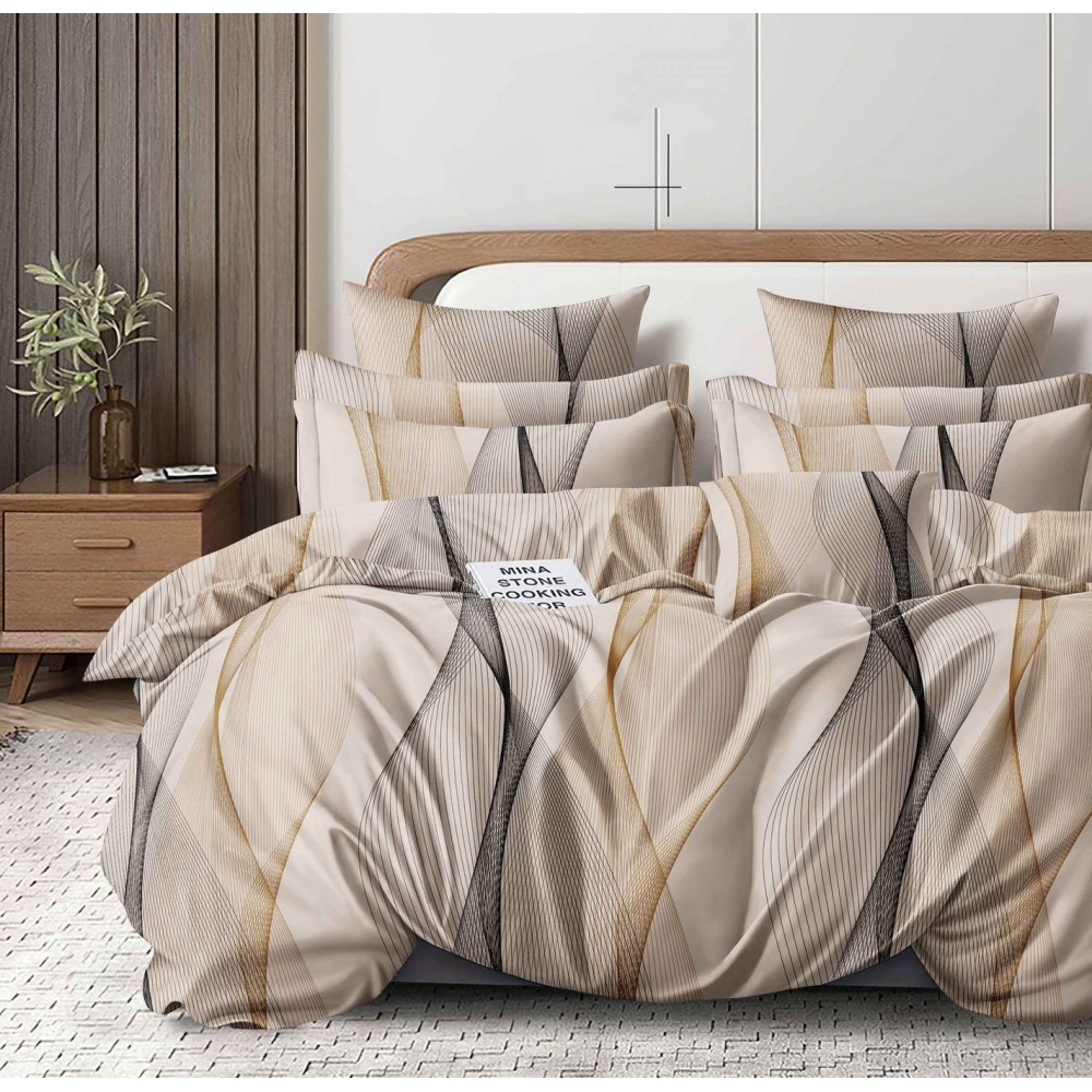 Lenjerie de Pat din Finet cu 2 Fete, 6 Piese, Pat 2 Persoane, LF6DOU10 1 + 1 Gratis