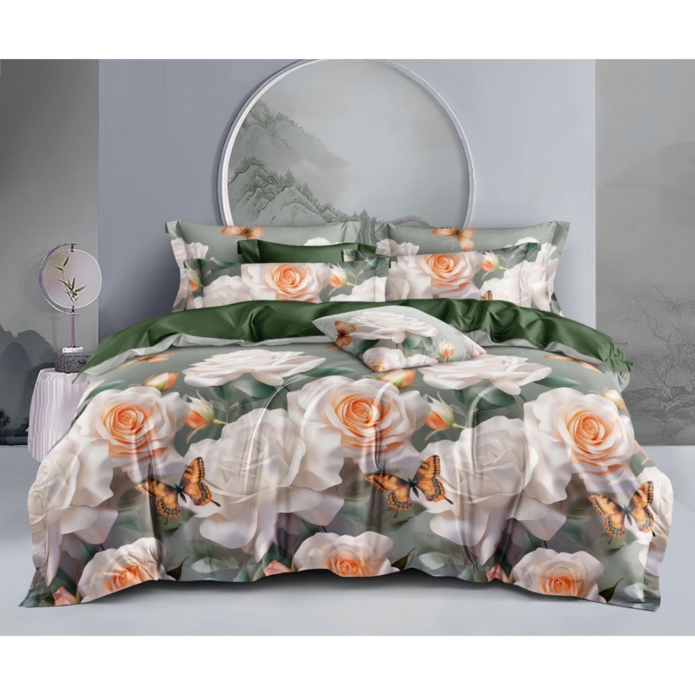 Lenjerie de Pat din Finet cu 2 Fete, 6 Piese, Pat 2 Persoane, LF6DOU15 1 + 1 Gratis