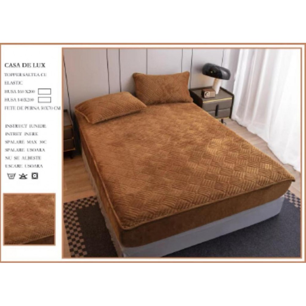 Huse/Topper pentru saltea cu elastic 160x200 Huse catifea TOPPER pt saltea cu elastic 160x200