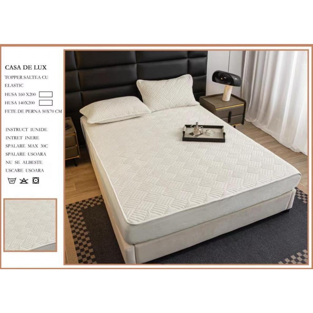 Huse/Topper pentru saltea cu elastic 160x200 Huse catifea TOPPER pt saltea cu elastic 160x200