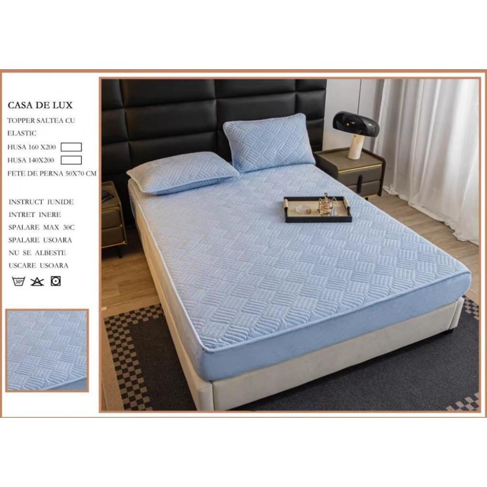 Huse/Topper pentru saltea cu elastic 160x200 Huse catifea TOPPER pt saltea cu elastic 160x200