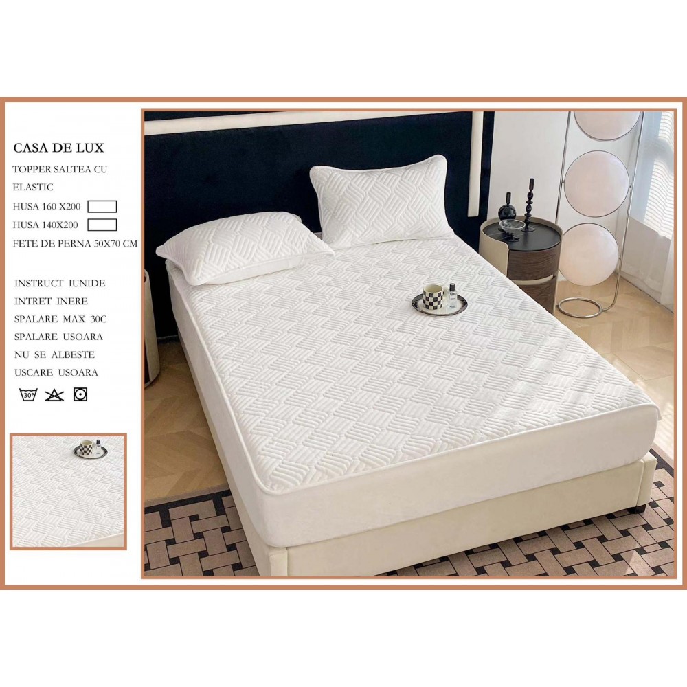 Huse/Topper pentru saltea cu elastic 160x200 Huse catifea TOPPER pt saltea cu elastic 160x200