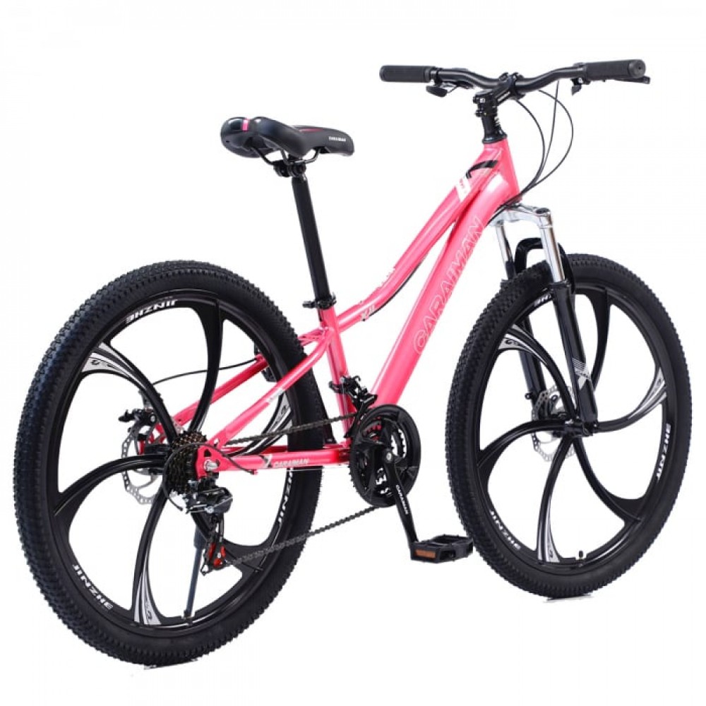 Bicicletă Caraiman, roți 24 sau 26 inch, cadru oțel, frâne pe disc, ROZ, TBA2 BICICLETE ADULTI