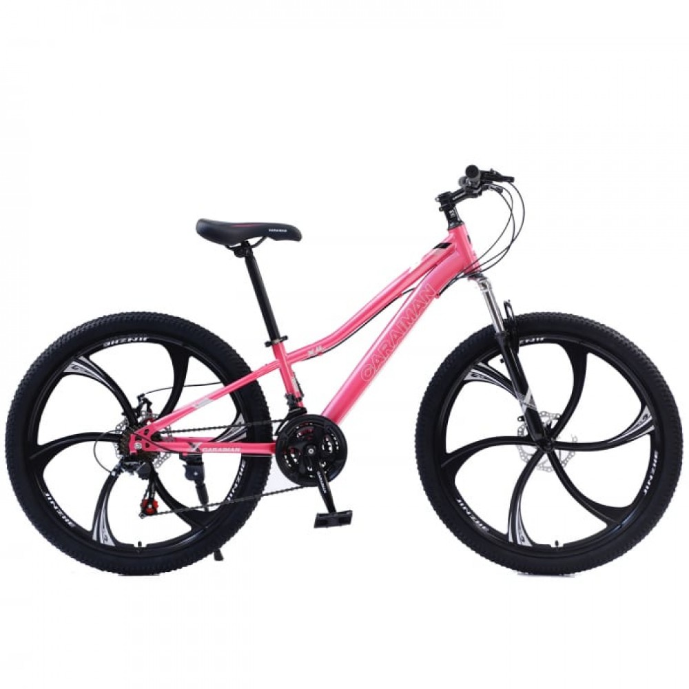 Bicicletă Caraiman, roți 24 sau 26 inch, cadru oțel, frâne pe disc, ROZ, TBA2 BICICLETE ADULTI
