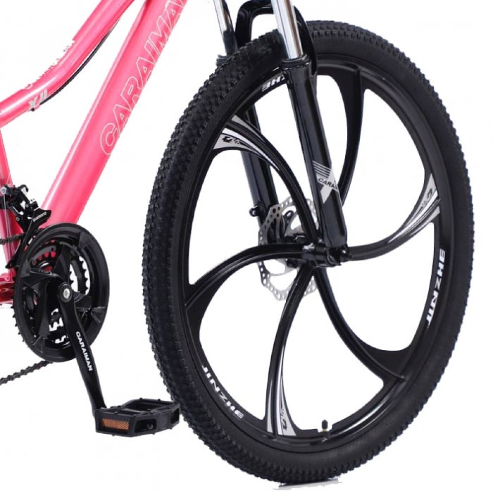 Bicicletă Caraiman, roți 24 sau 26 inch, cadru oțel, frâne pe disc, ROZ, TBA2 BICICLETE ADULTI