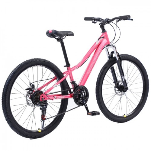 Bicicletă Caraiman, roți 24 sau 26 inch, cadru oțel, frâne pe disc, roz, TBA5