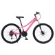 Bicicletă Caraiman, roți 24 sau 26 inch, cadru oțel, frâne pe disc, roz, TBA5