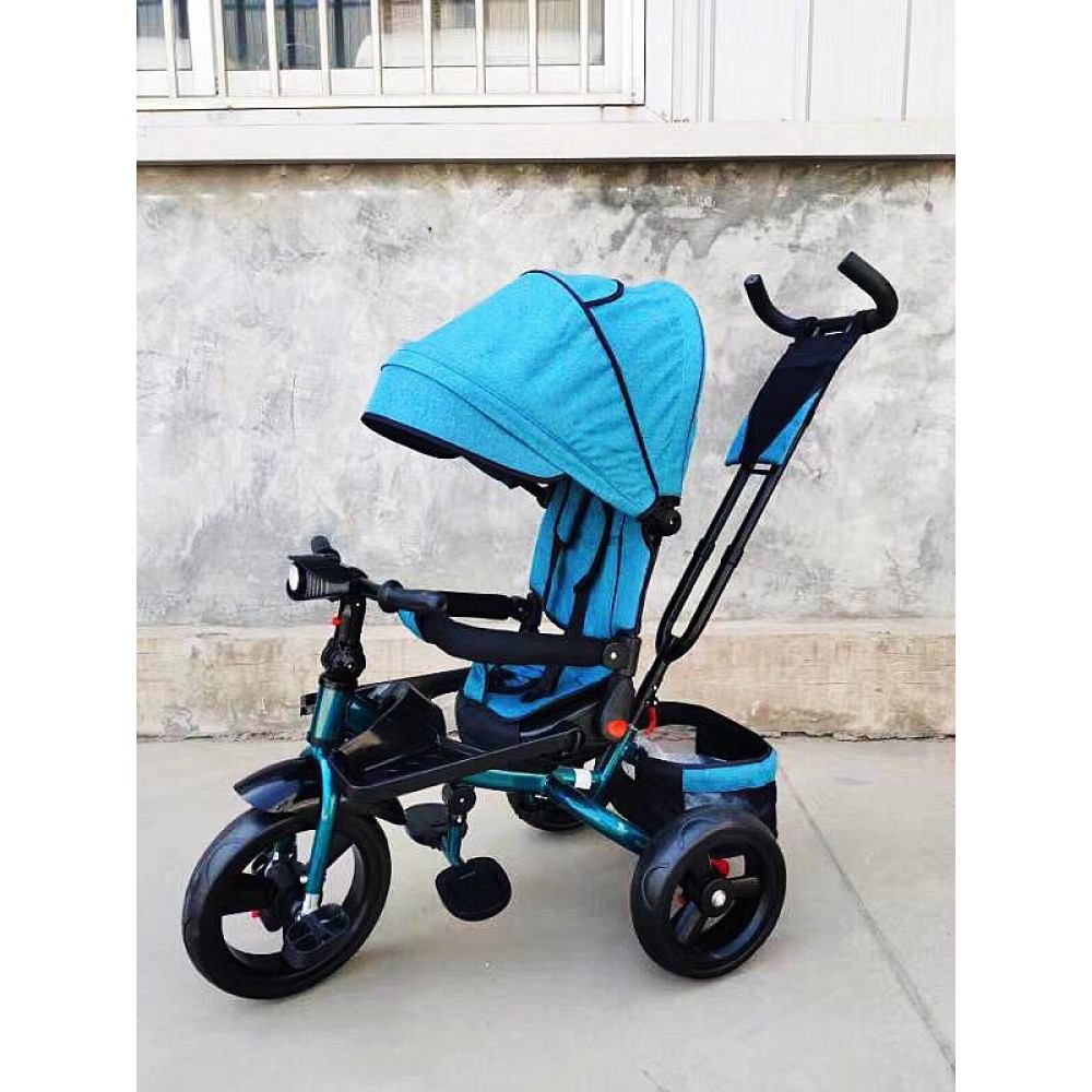 Tricicleta cu pozitie de somn, muzica si lumini, 8 luni - 4 ani, BLEU ARTICOLE COPII