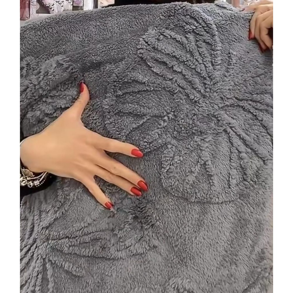 Pătura Cocolino 1200gr, 200x230cm, fluturi 3D în relief, gri închis, PC3DP1