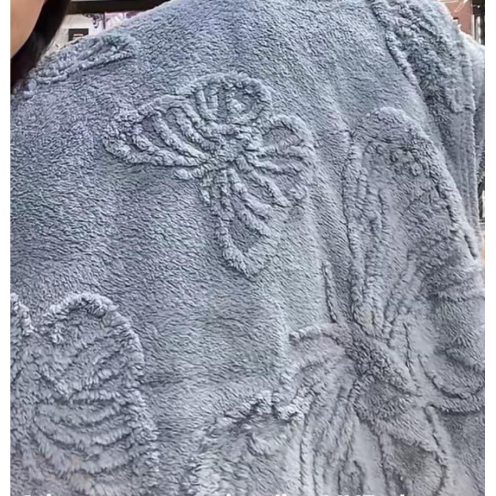 Pătura Cocolino 1200gr, 200x230cm, fluturi 3D în relief, gri DESCHIS, PC3DP2 Paturi cocolino grofate