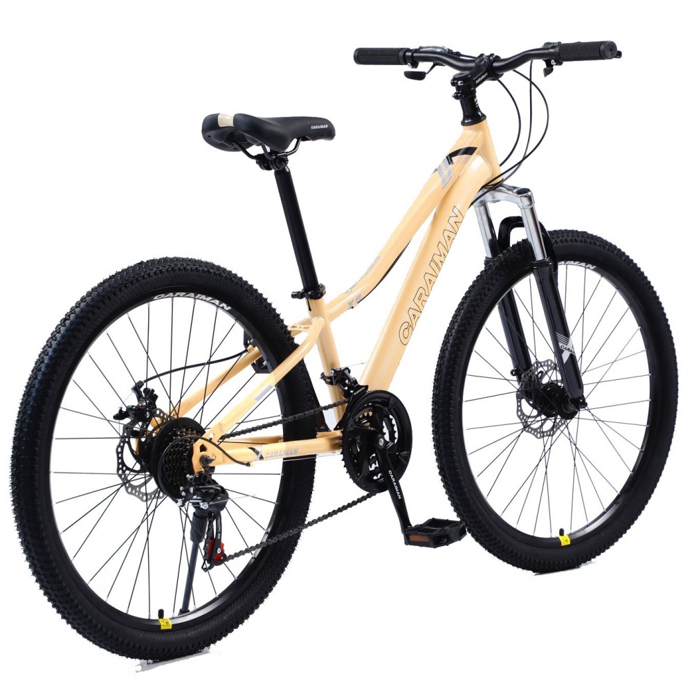 Bicicletă Caraiman, roți 24 sau 26 inch, cadru oțel, frâne pe disc, BEJ, TBA8 BICICLETE ADULTI