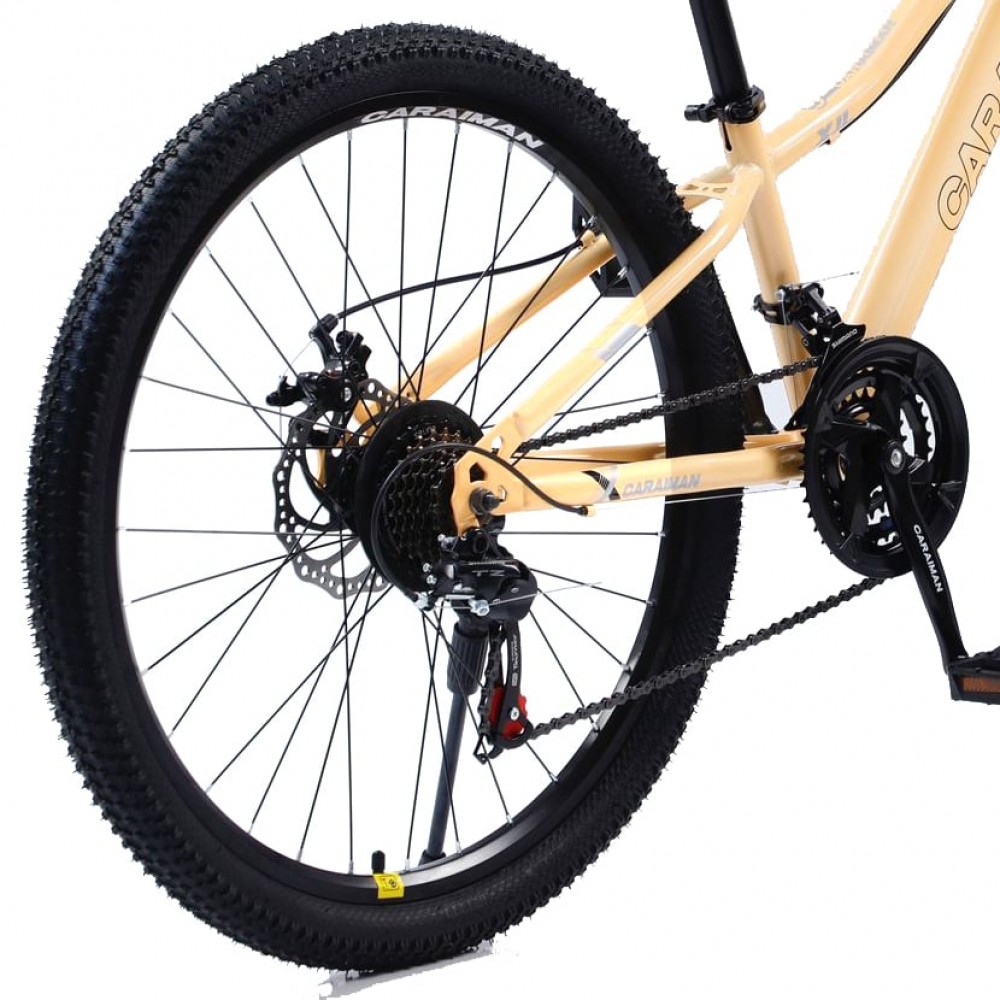 Bicicletă Caraiman, roți 24 sau 26 inch, cadru oțel, frâne pe disc, BEJ, TBA8 BICICLETE ADULTI